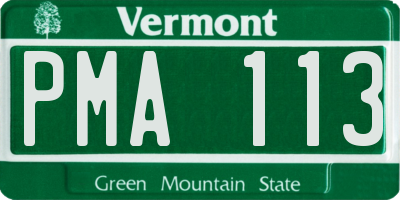 VT license plate PMA113
