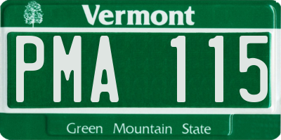 VT license plate PMA115