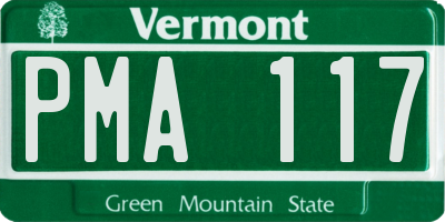 VT license plate PMA117