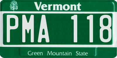 VT license plate PMA118