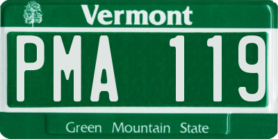 VT license plate PMA119