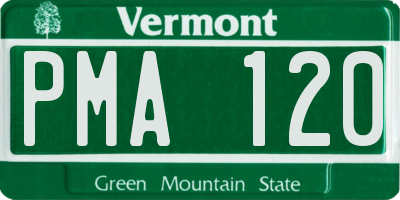VT license plate PMA120