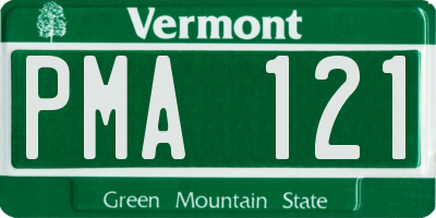 VT license plate PMA121