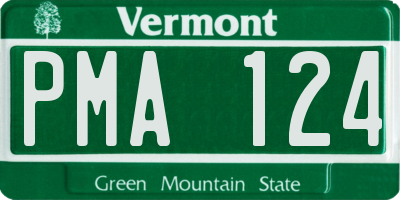 VT license plate PMA124