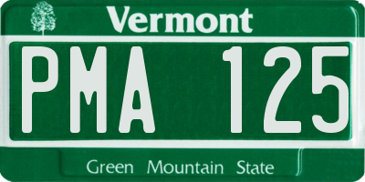 VT license plate PMA125