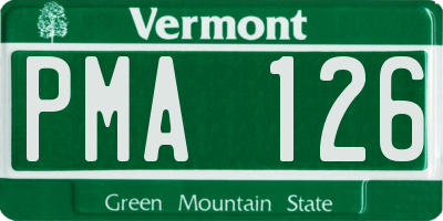 VT license plate PMA126