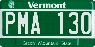 VT license plate PMA130
