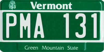 VT license plate PMA131