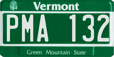 VT license plate PMA132