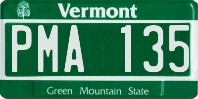 VT license plate PMA135