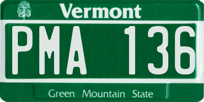 VT license plate PMA136