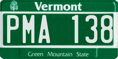 VT license plate PMA138