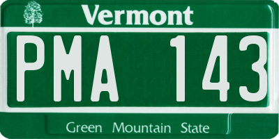 VT license plate PMA143