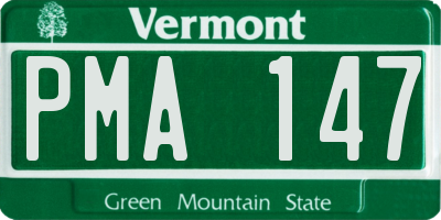 VT license plate PMA147