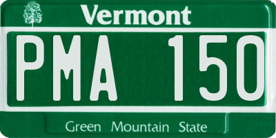 VT license plate PMA150