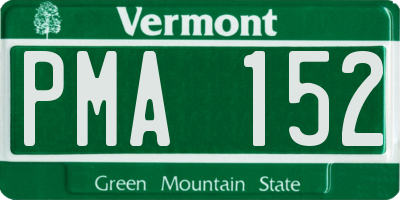VT license plate PMA152
