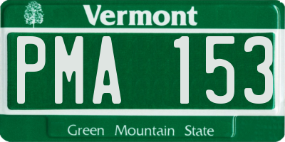 VT license plate PMA153