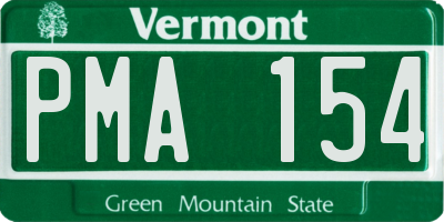 VT license plate PMA154