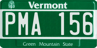 VT license plate PMA156