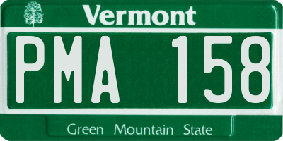 VT license plate PMA158