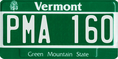 VT license plate PMA160