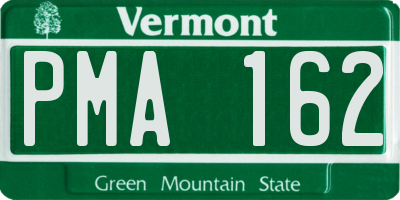 VT license plate PMA162