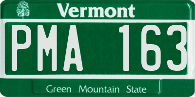 VT license plate PMA163