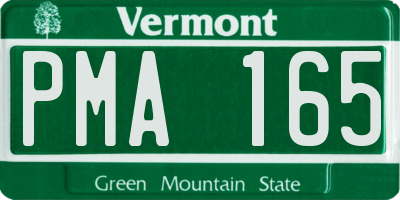 VT license plate PMA165