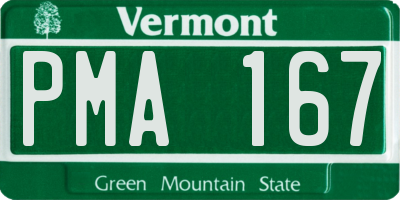 VT license plate PMA167