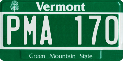 VT license plate PMA170