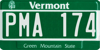 VT license plate PMA174