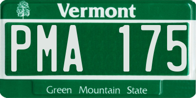 VT license plate PMA175