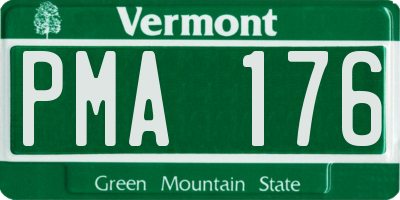 VT license plate PMA176