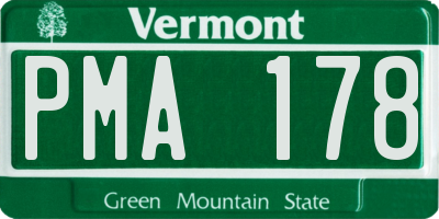 VT license plate PMA178