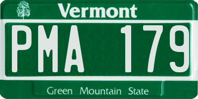 VT license plate PMA179