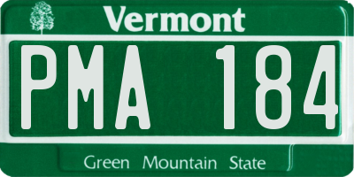 VT license plate PMA184