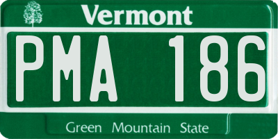 VT license plate PMA186