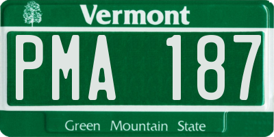 VT license plate PMA187