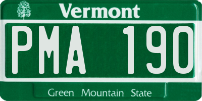 VT license plate PMA190