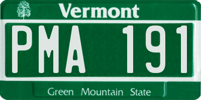 VT license plate PMA191