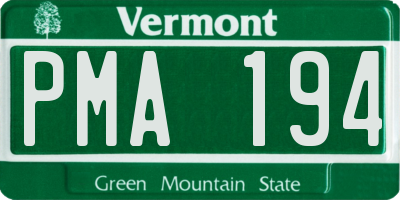 VT license plate PMA194