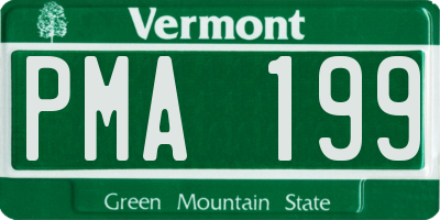 VT license plate PMA199