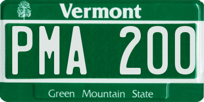 VT license plate PMA200