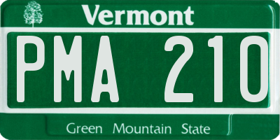 VT license plate PMA210