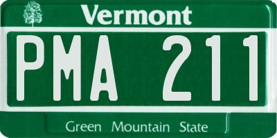VT license plate PMA211