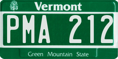 VT license plate PMA212