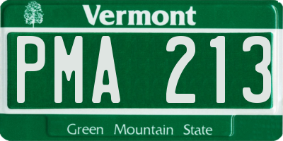 VT license plate PMA213
