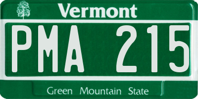 VT license plate PMA215