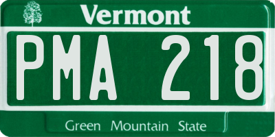 VT license plate PMA218