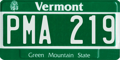 VT license plate PMA219